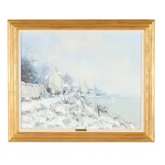 Premiere Neige en Bord de Seine by Jean-Pierre Dubord, Oil on canvas, sold Feb 2026