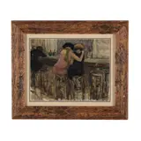 Two Women with Cocktails by Fred Pailhès, Oil on paper, sold Feb 2026