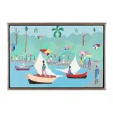 Harbor Scene by Joseph Cameau, Oil on canvas, sold Feb 2026