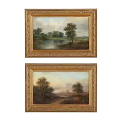 Pair of Framed Pastoral Landscapes by Edwin Buttery, Each an oil on canvas painting, sold Feb 2026