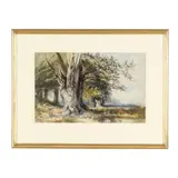 Landscape with Distant Hunt by David Hall McKewan, Watercolor on paper, sold Feb 2026