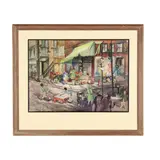 Market Scene by Laura Lt Winter, Watercolor on paper, sold Feb 2026