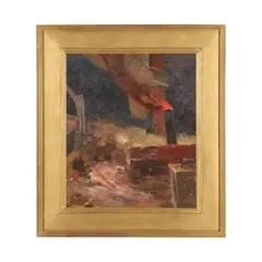 Factory Scene by Walter Lofthouse Dean, Oil on canvas, sold Feb 2026