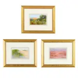 Three Framed Landscapes by Maureen Leavenworth, Each a pastel on paper, sold Feb 2026