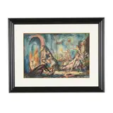 Surrealist Scene by William Hugh Ferguson, Watercolor on paper, sold Feb 2026