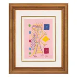 La Femme Aux des (Jacqueline) by Pablo Picasso, Lithograph in colors on pink handmade Japon paper, sold Jan 2026