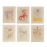 Quevedos Visioner (Complete Suite of Six Works) by Salvador Dalí, Hand-colored drypoint on Richard de Bas paper (with their watermarks), sold Jan 2026