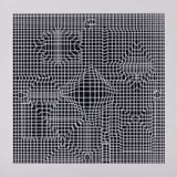 Composition - 1970 by Victor Vasarely, Sérigraphie en couleurs sur papier, toutes marges, sold Mar 2020