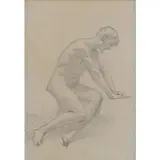 Alexandre SEON by Alexandre Séon, Crayon noir sur papier anciennement bleu, sold Jun 2020