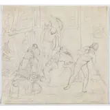 Scène d'inondation by Claude Bonnefond, Crayon noir, sold Jun 2020