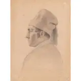 Portrait d'un grec au bonnet traditionnel by Pierre Bonirote, Crayon noir, estompe et rehauts d'aquarelle, sold Jun 2020