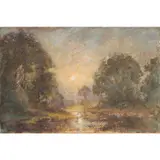 Coucher du soleil by Henri Prost, Aquarelle, sold Jun 2020
