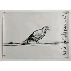 Pigeon by Adel Abdessemed, 2020, Fusain sur papier, sold Apr 2020