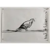 Pigeon by Adel Abdessemed, 2020, Fusain sur papier, sold Apr 2020