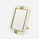 Tabletop mirror by Seguso Vetri D'Arte, c. 1945, glass, glass mirror, brass, sold Mar 2023