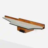 Wall-mounted console by attribution Ico Parisi, c. 1955, walnut, glass, lacquered wood, sold Mar 2023