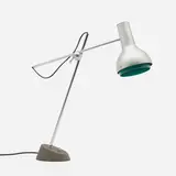 Table lamp, model 573 by Gino Sarfatti, 1956, chrome-plated steel, crackle-lacquered iron, enameled aluminum, plastic, sold Mar 2023