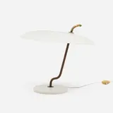 Table lamp, model 537 G/P by Gino Sarfatti, c. 1950, enameled aluminum, marble, brass, sold Mar 2023