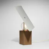Table lamp, model 610 by Antonio Macchi Cassia, 1973, crackle-lacquered steel, enameled aluminum, chrome-plated steel, sold Mar 2023