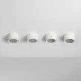 Ceiling lamps model 3055/12, set of four by Gino Sarfatti, 1962, enameled steel, glass, sold Mar 2023