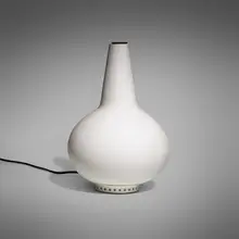 OMAI illuminated vase by Max Ingrand, c. 1954, opaline glass, brass, sold Mar 2023