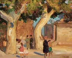 Plain Trees, Paris by Robert Pilot, oil on board, sold May 2024