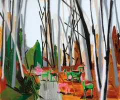 Parklife, 2007 by Kim Dorland, oil, acrylic and spray paint on canvas, sold May 2024