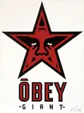 Obey Giant Star, 1998 by Shepard Fairey, acrylic on canvas, sold May 2024