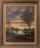 Untitled by Maximilian Rasko, circa 1958, oil painting on canvas, sold Aug 2023