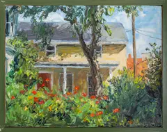 Untitled by Margaret Crenson, oil painting on canvas, sold Aug 2023