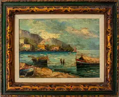 Untitled by A. Luise, circa 1960s, oil painting on canvas, sold Aug 2023