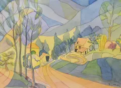 Lamouroux by Davinia Hitchcock, watercolour, sold Aug 2023