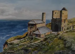 Levant Mine, Pendeen, Cornwall by Helen S., watercolour, sold Aug 2023