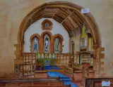 A church interior by J. Ormerod, 1981, gouache, offered Jul 2023