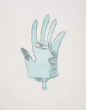 La Main Bleue by Man Ray, Etching with aquatint printed in colours, sold Nov 2024