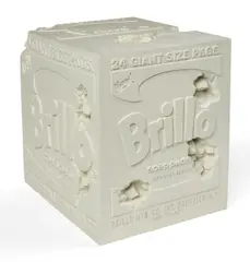 Eroded Brillo Box by Daniel Arsham, Cast resin multiple with quartz crystal, sold Nov 2024