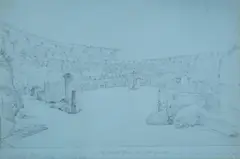 Temple of Minerva Medica by De Angelis, pencil, sold Nov 2024