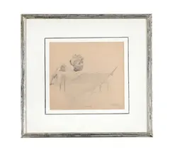 Untitled by Frank Bramley, Pencil on paper, sold Nov 2024