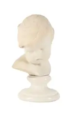 Small carved marble bust of a child, dated 1821, and an alabaster group by Edward Physick, 1821, sculpture, sold Nov 2024