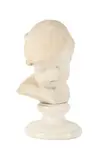 Small carved marble bust of a child, dated 1821, and an alabaster group by Edward Physick, 1821, sculpture, sold Nov 2024