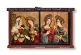Untitled by Maestro de La Santa Cruz, Oil on gold ground panel, a pair Each, sold Oct 2024