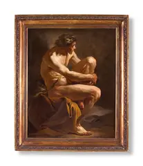 Study of a male nude by Charles André van Loo, Oil on canvas, sold Oct 2024