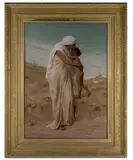 Sarah and isaac in the desert by Frederick Goodall, Oil on panel, sold Oct 2024
