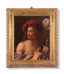 Called il guercino (italian 1591-1666), young david by Giovanni Francesco Barbieri il Guercino, Oil on canvas, sold Oct 2024