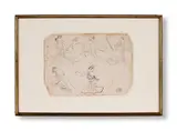 Studies of classical figures by John Flaxman Jr., ink, sold Oct 2024