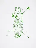 Serpentine by Georg Baselitz, Etching with aquatint printed in green, sold Oct 2024