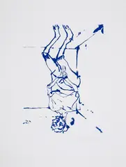 Serpentine by Georg Baselitz, Etching with aquatint printed in blue, sold Oct 2024