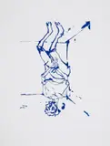 Serpentine by Georg Baselitz, Etching with aquatint printed in blue, sold Oct 2024