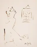 Portrait de Georges Auric et de Raymond Radiguet & Portrait de Femme by Jean Cocteau, ink, sold Oct 2024