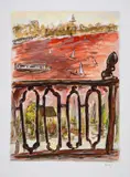 Vista From Balcony by Bob Dylan, Giclée in colours, sold Oct 2024